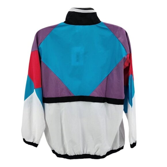 NWT Funny Guy Creation Retro Color Block Windbreaker Jacket Mens Small - Picture 3 of 9